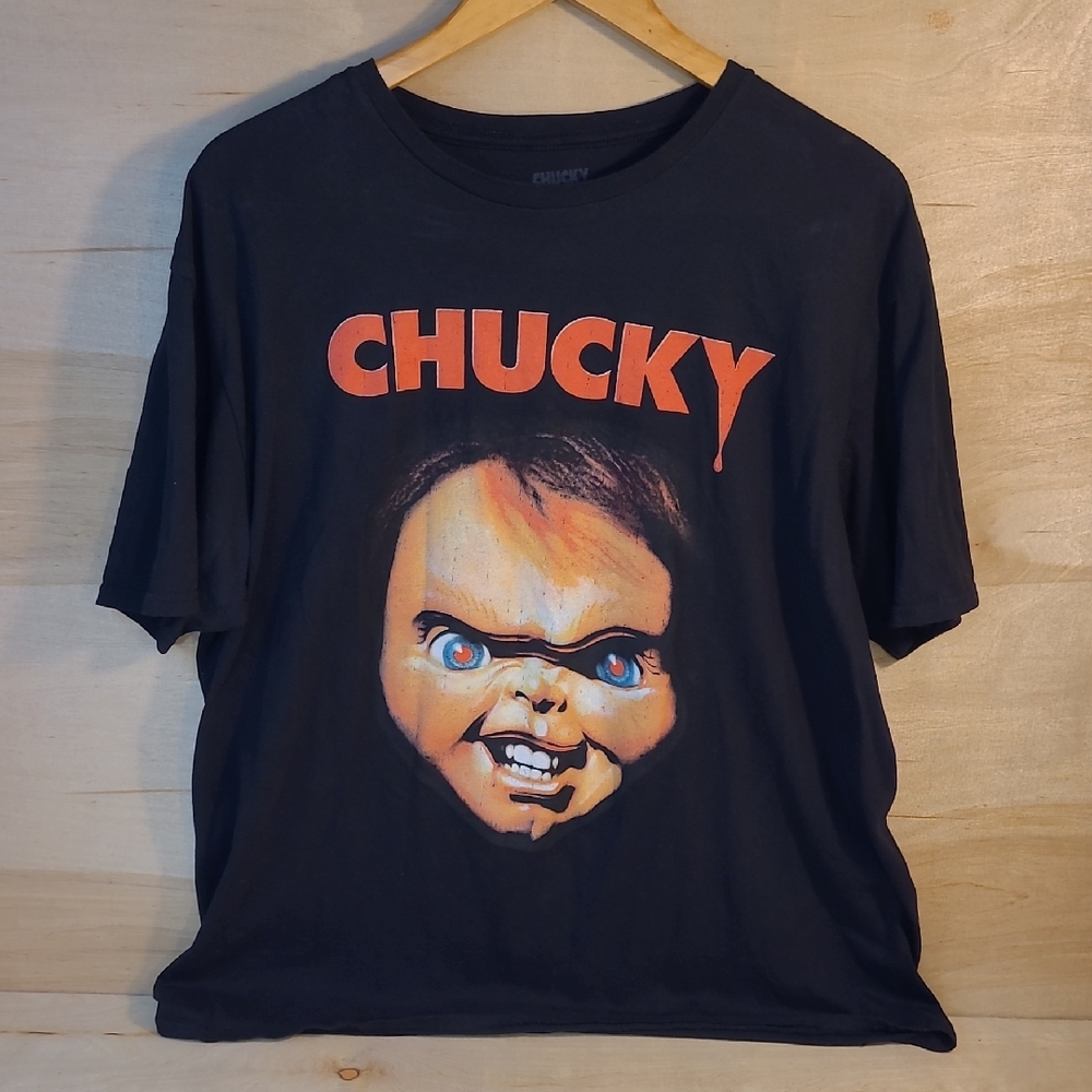 Chucky From Child's Play Black Tshirt